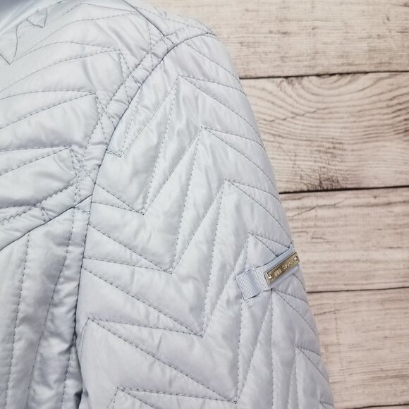 +NEW Via Spiga XL Cargo Zig Zag Quilted Zip up Jacket in Moonstone Light Blue - Picture 10 of 13